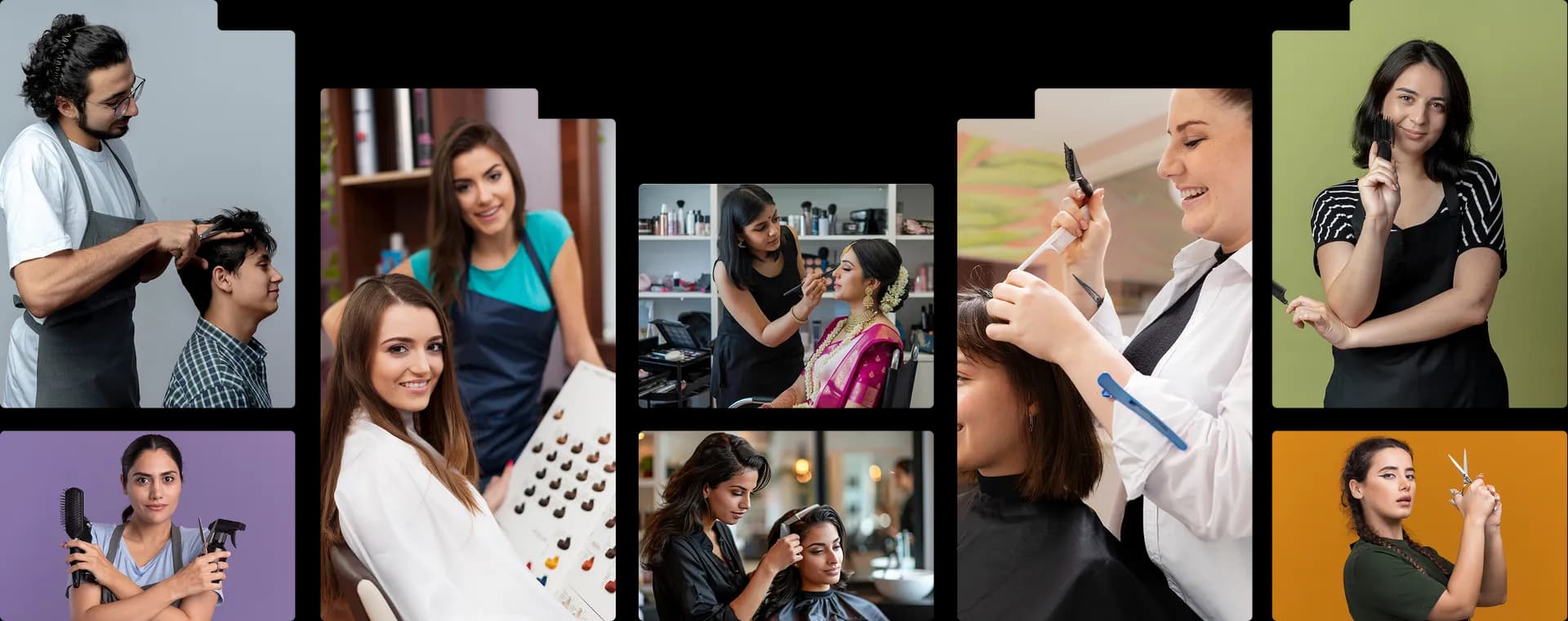 BBlunt Shine Academy - salon stylists and trainees collage
