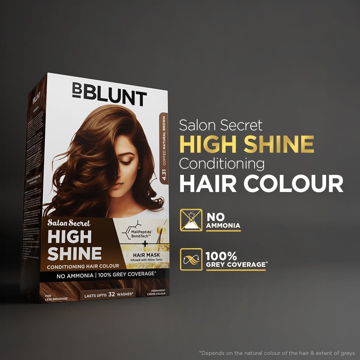 High Shine Conditioning Hair Colour - Coffee Natural Brown (Shade 4.31)(Pack of 3)