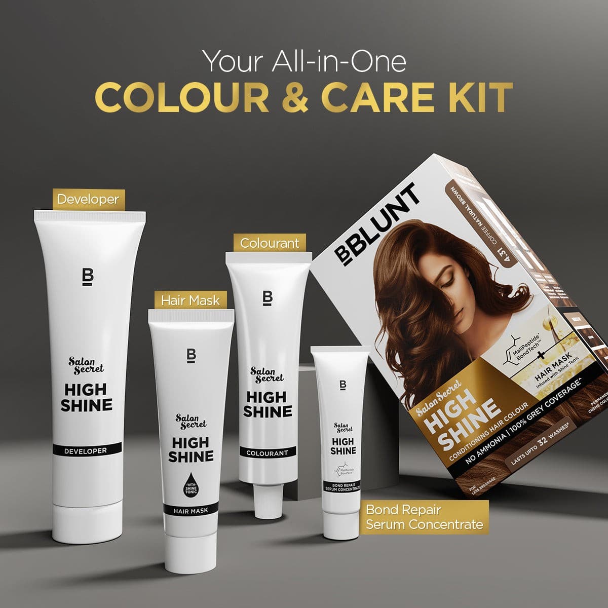 High Shine Conditioning Hair Colour - Coffee Natural Brown (Shade 4.31)(Pack of 3)
