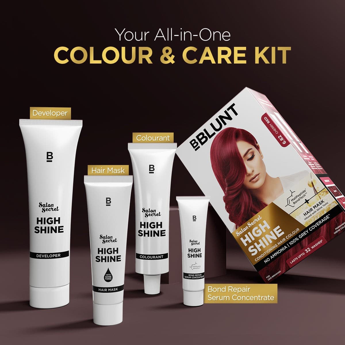 High Shine Conditioning Hair Colour - Cherry Red (Shade 6.62)(Pack of 3)