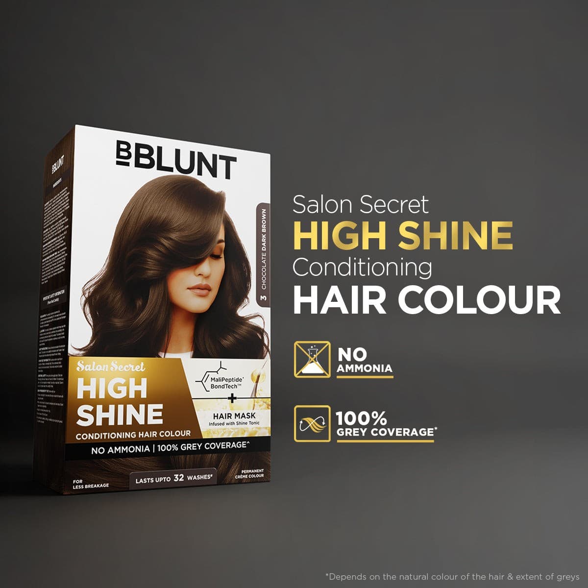 High Shine Conditioning Hair Colour - Chocolate Dark Brown (Shade 3)(Pack of 2)