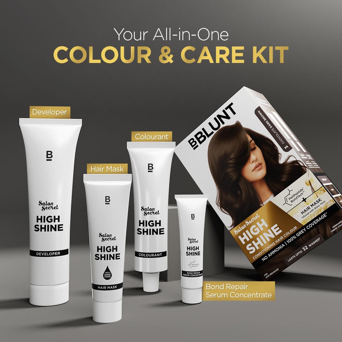 High Shine Conditioning Hair Colour - Chocolate Dark Brown (Shade 3)(Pack of 2)