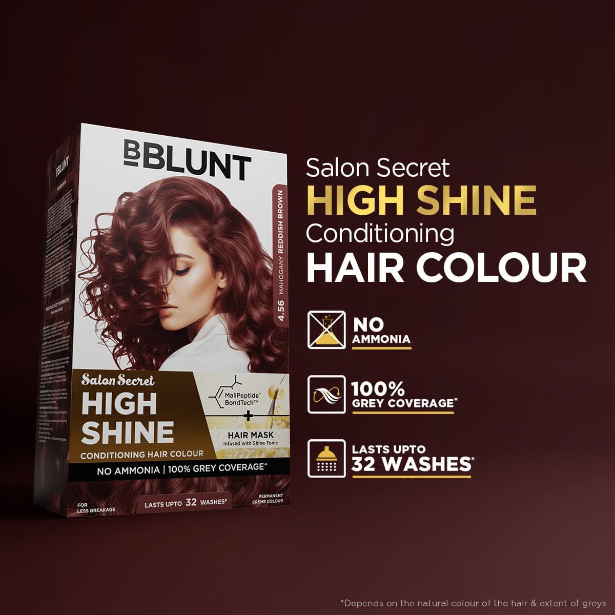 High Shine Conditioning Hair Colour - Mahogany Reddish Brown (Shade 4.56)(Pack of 3)