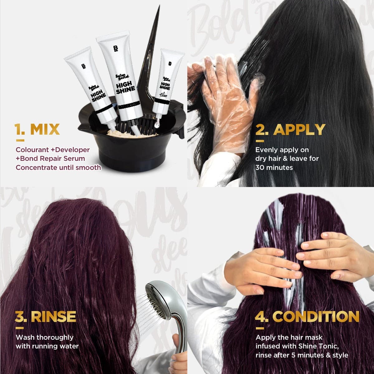 High Shine Conditioning Hair Colour - Wine Deep Burgundy (Shade 4.20)