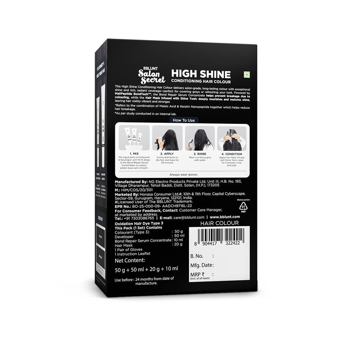 High Shine Conditioning Hair Colour - Natural Black (Shade 1)