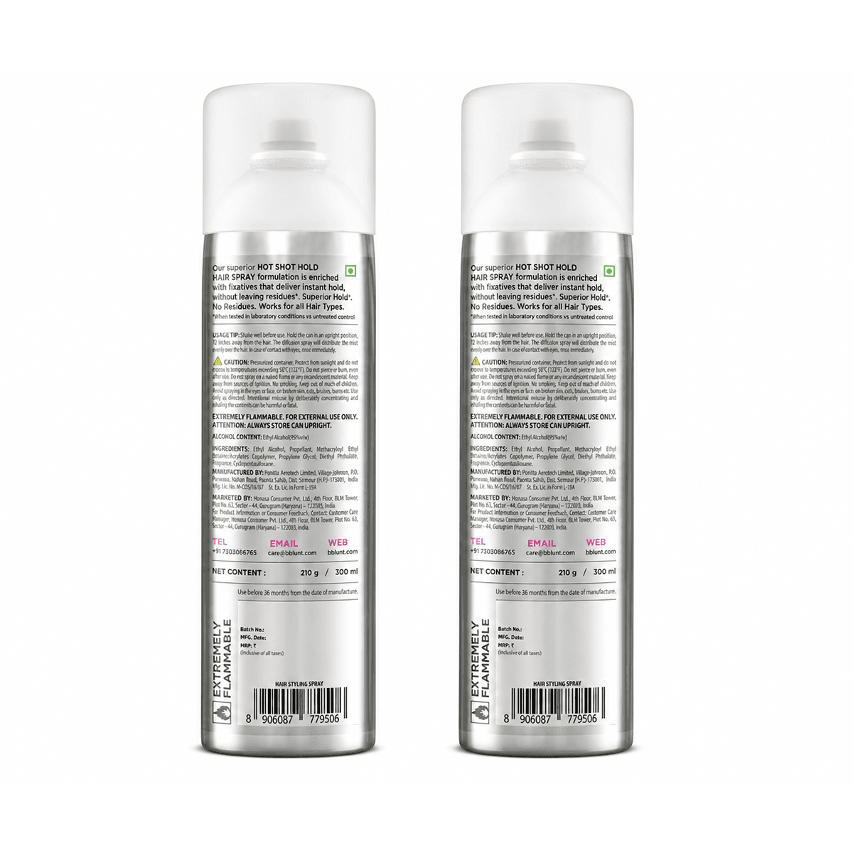 Hot Shot Hold Spray for Instant & Firm Hold - 300 ml(Pack of 2)