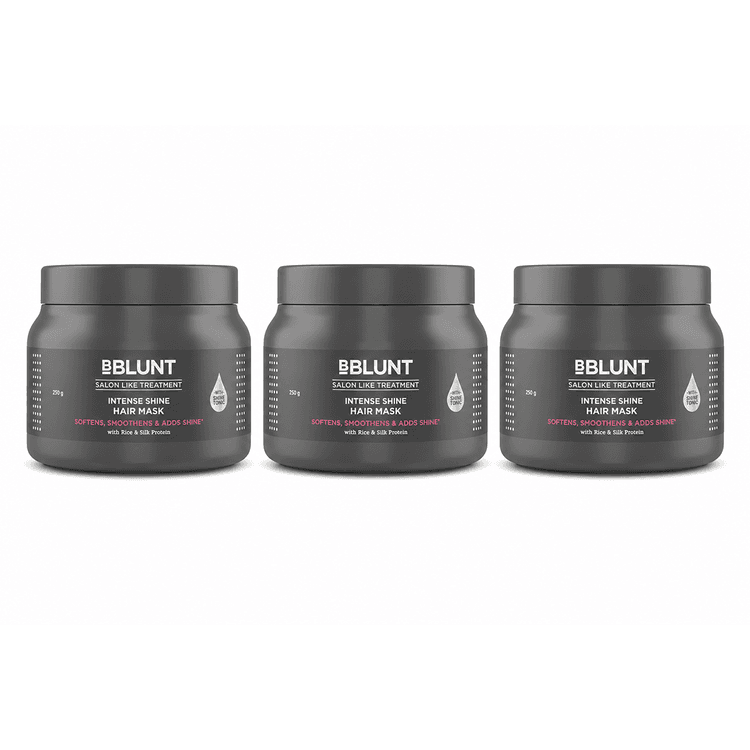 Intense Shine Hair Mask with Rice & Silk Protein for Softer, Smoother & Shinier Hair - 250g(Pack of 3)