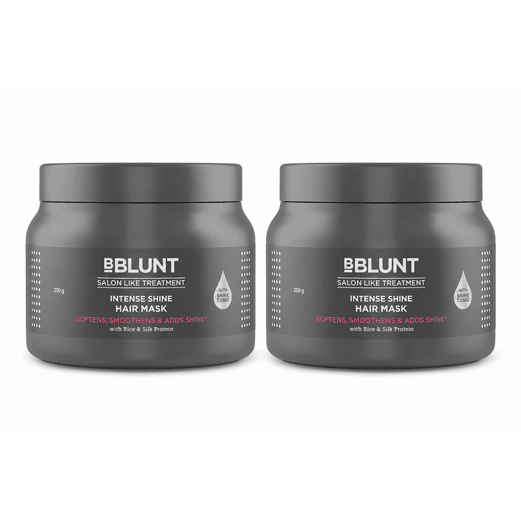 Intense Shine Hair Mask with Rice & Silk Protein for Softer, Smoother & Shinier Hair - 250 g(Pack of 2)