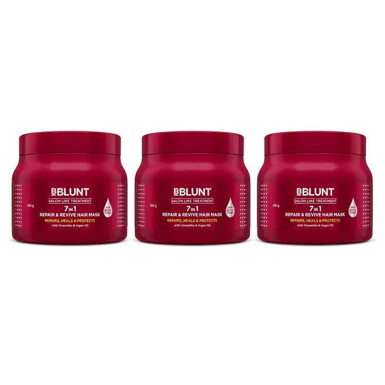 7 in 1 Repair & Revive Hair Mask for Upto 100% Damage Repair - 250g(Pack of 3)