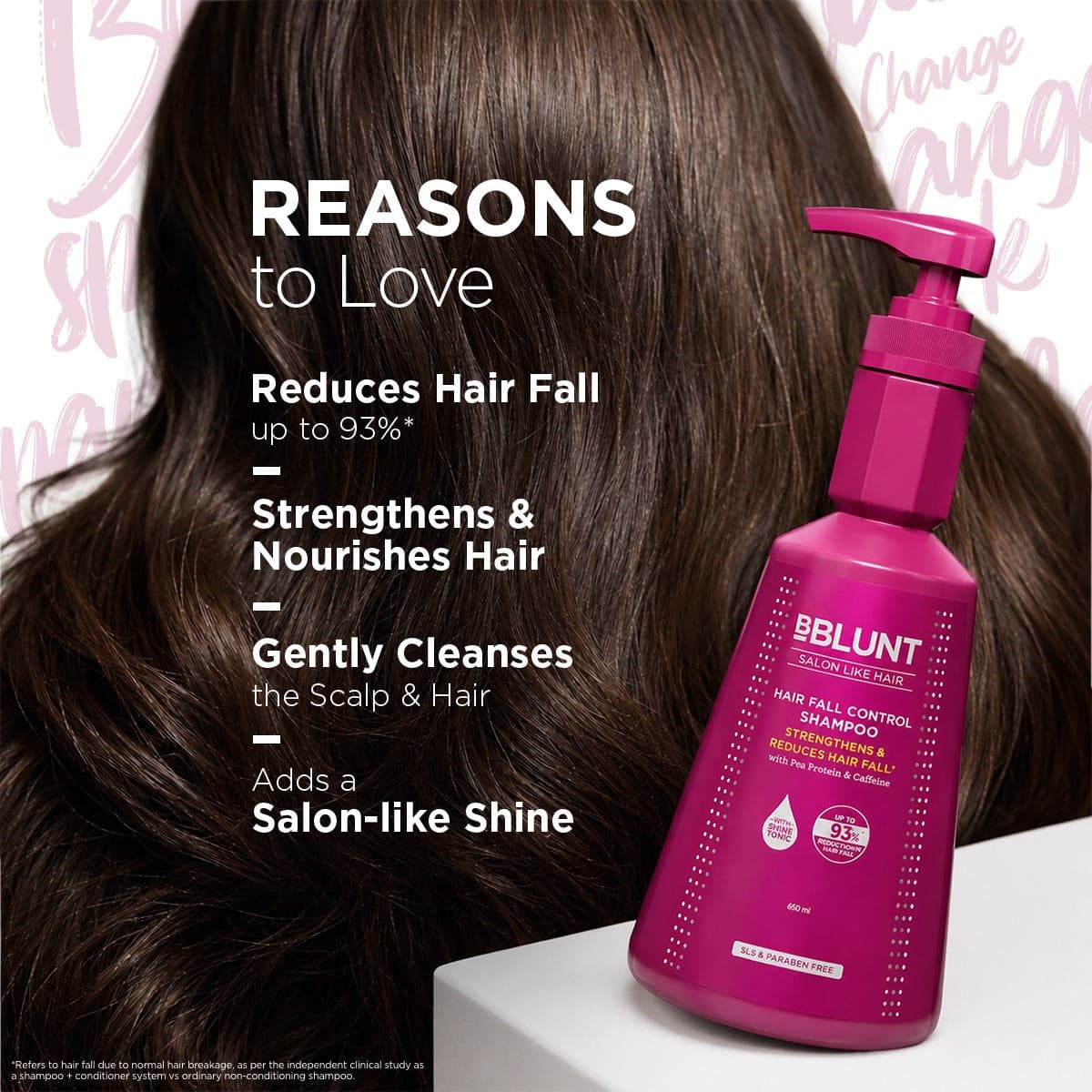 Hair Fall Control Shampoo with Pea Protein & Caffeine for Stronger Hair - 650 ml