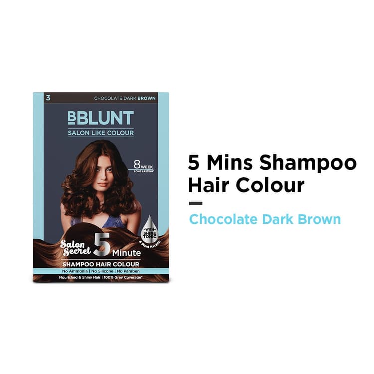 Chocolate Dark Brown 5 Minute Shampoo Hair Colour - 20ml X 5