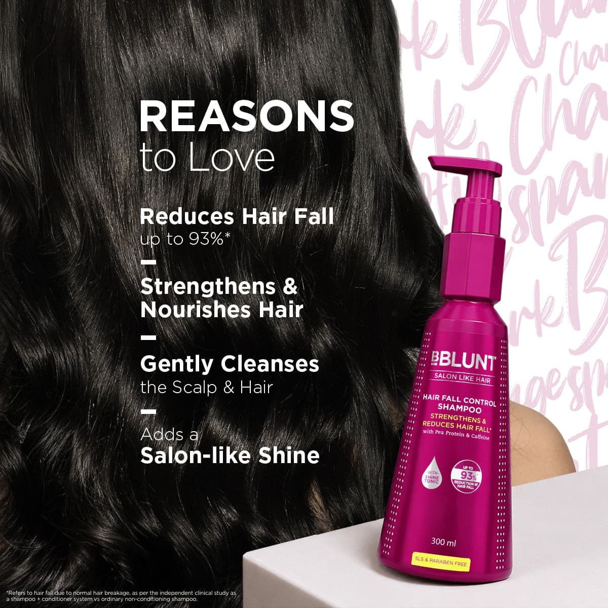 Hair Fall Control Shampoo with Pea Protein & Caffeine for Stronger Hair - 300 ml(Pack of 2)
