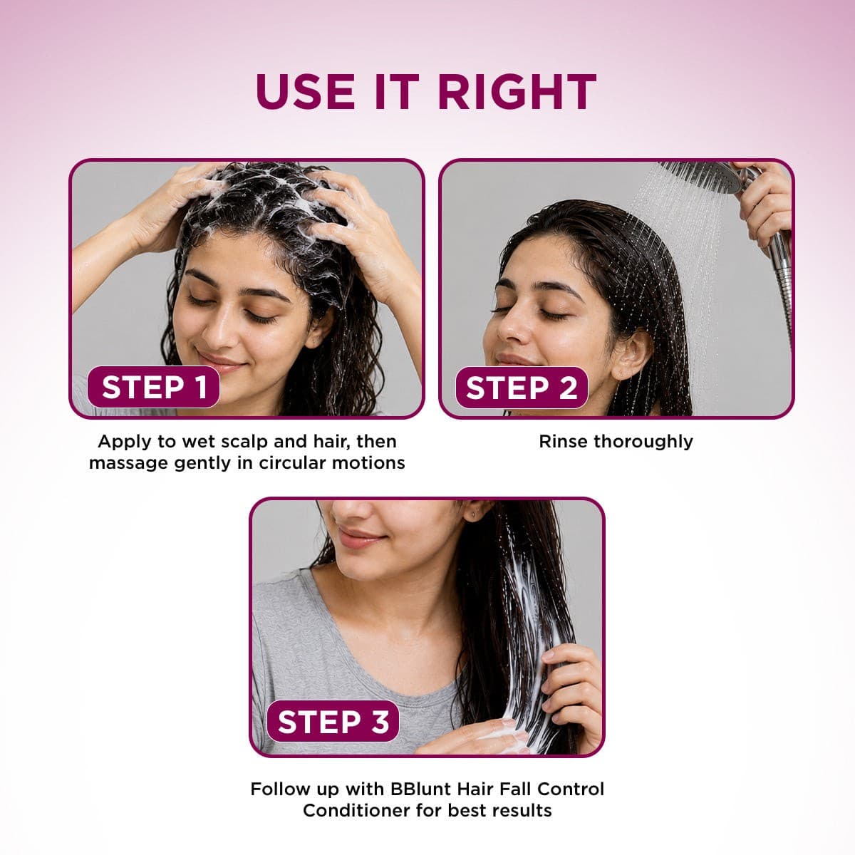 Hair Fall Control Shampoo with Pea Protein & Caffeine for Stronger Hair - 300 ml(Pack of 2)
