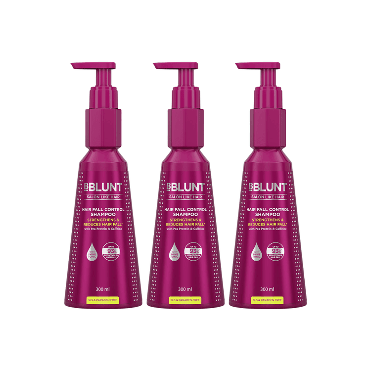 Hair Fall Control Shampoo with Pea Protein & Caffeine for Stronger Hair - 300 ml(Pack of 3)