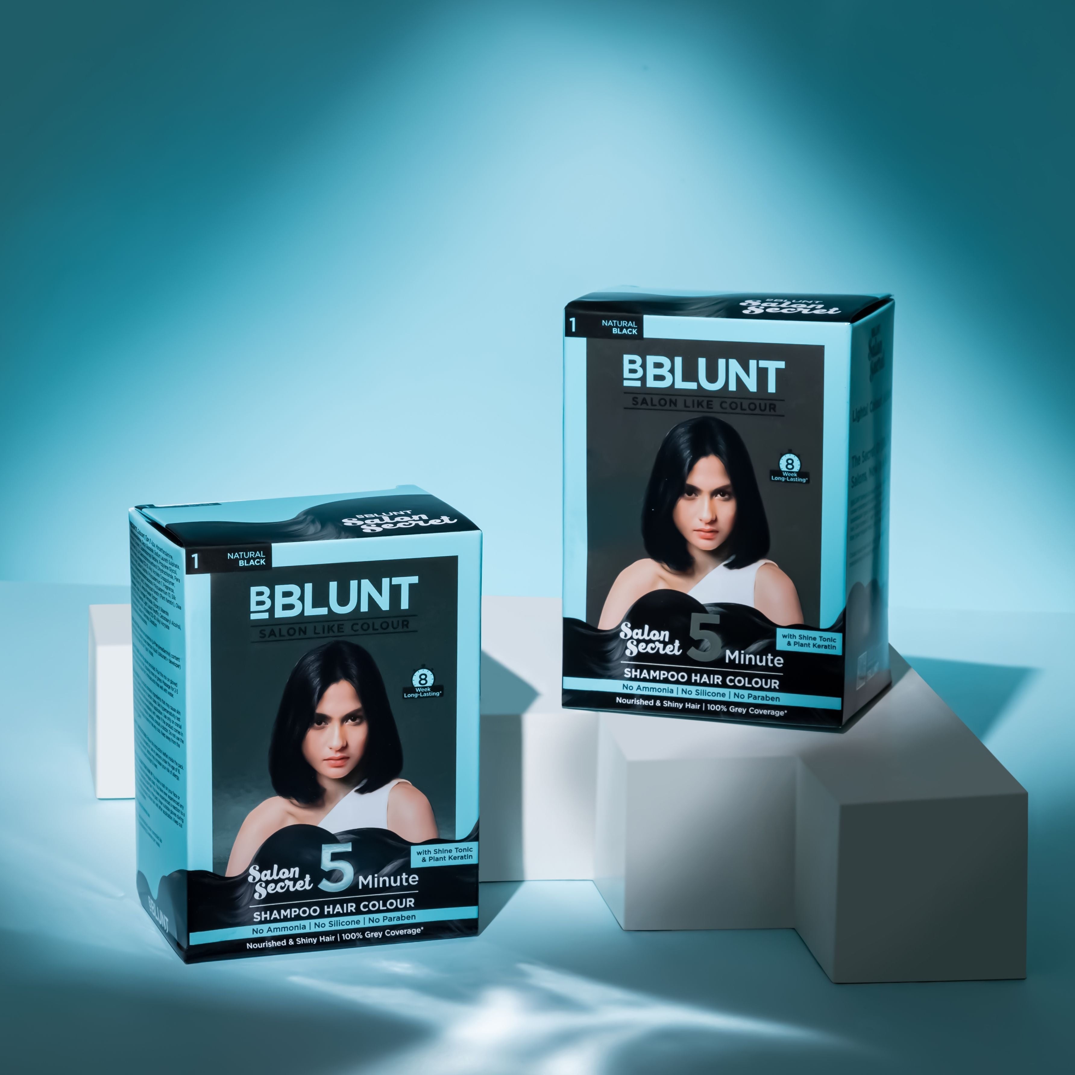 Natural Black 5 Minute Shampoo Hair Colour - 20ml X 10 (Pack of 2)
