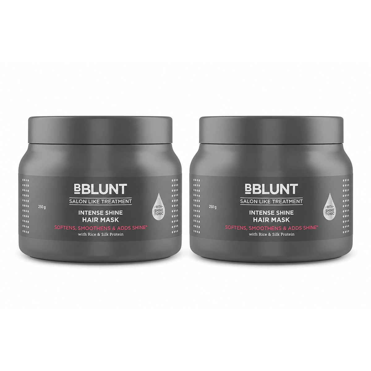 Intense Shine Hair Mask with Rice & Silk Protein for Softer, Smoother & Shinier Hair - 250 g(Pack of 2)